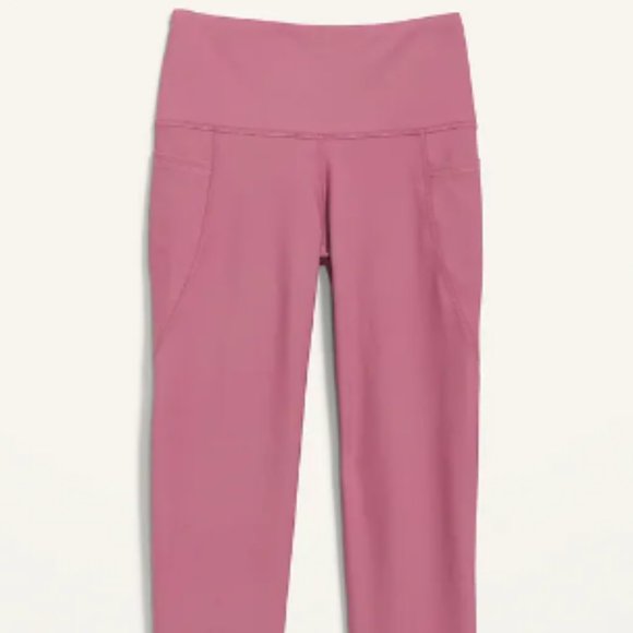 Old Navy High-Waisted Side-Pocket Crop Leggings for Women, Pink Tourmaline, XXL - Picture 3 of 4